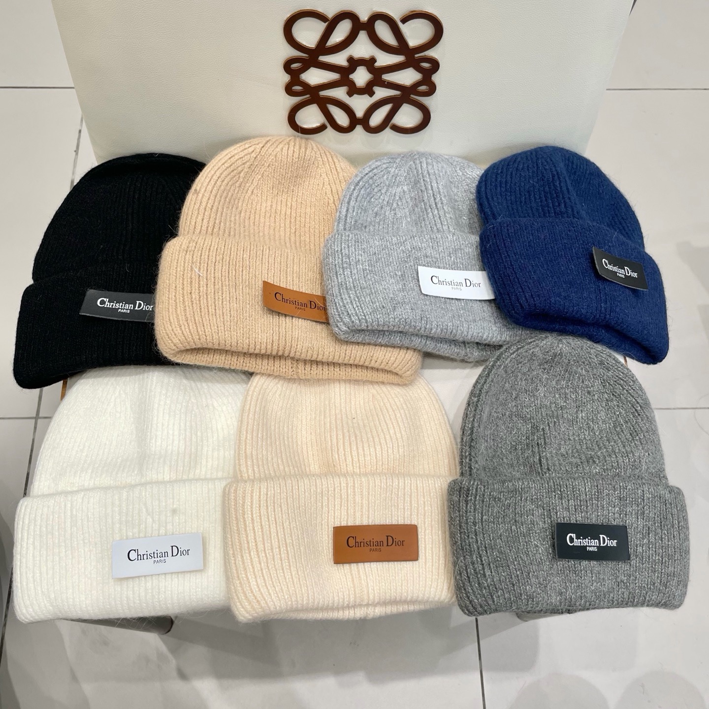 Dior 迪奥针织毛线帽，兔毛帽