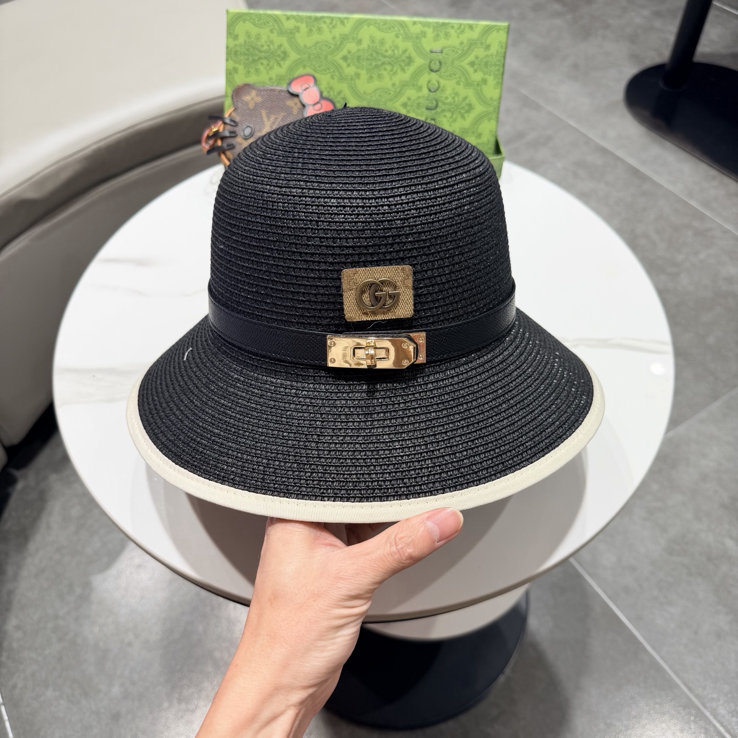 Gucci古奇2026新款草帽，名媛风遮阳帽，，旅游出街必备