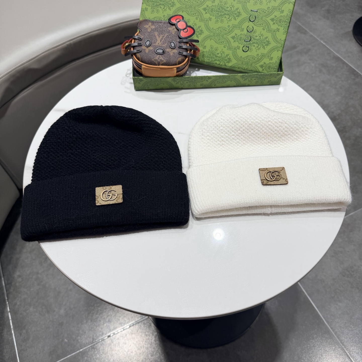 GUCCI古奇👒经典原单蒙口针织毛线帽，采用精选百羊毛面料，超高羊毛成份，‼️手感超柔软，弹性极佳，高档又减龄、超保暖！