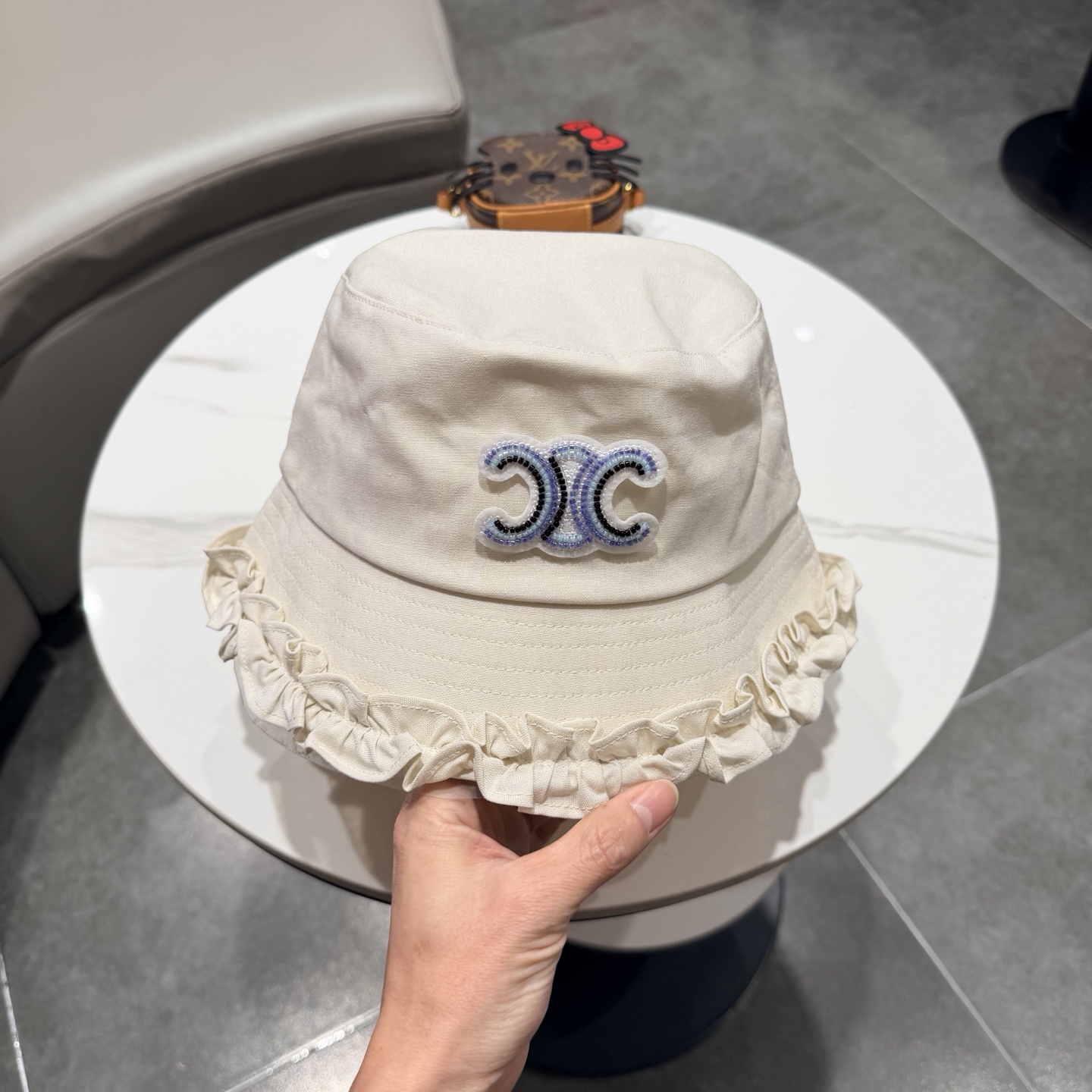 赛琳Celine日系高品质木耳边渔夫帽女春夏户外旅游百搭显脸小遮阳帽防晒盆帽