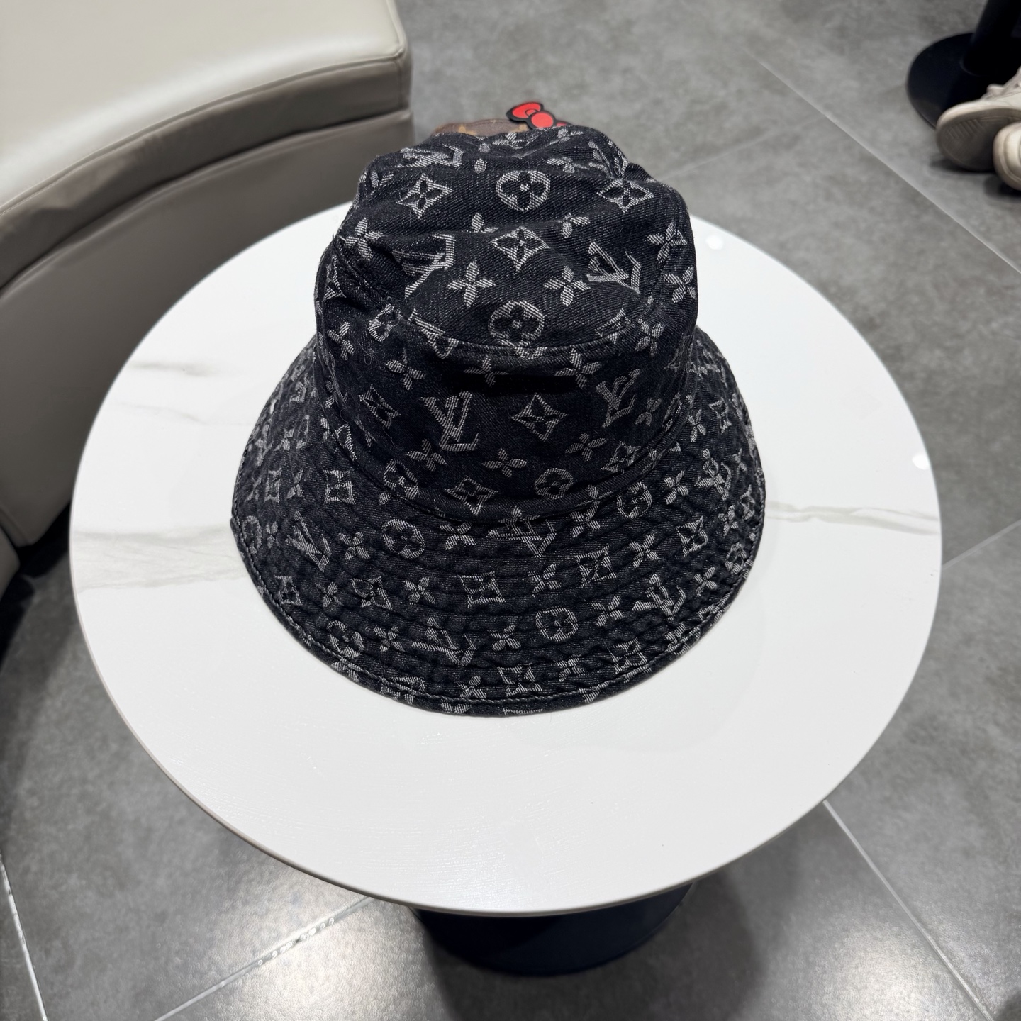 lv路易威登新款老花牛仔渔夫帽女秋冬季休闲百搭显脸小水桶帽男户外遮阳盆帽