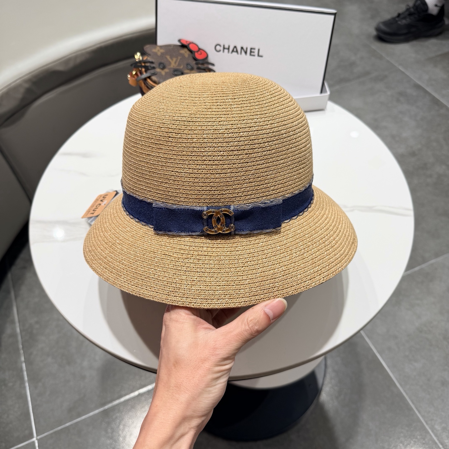 Chanel香奈儿草帽，高级定制，头围57cm。