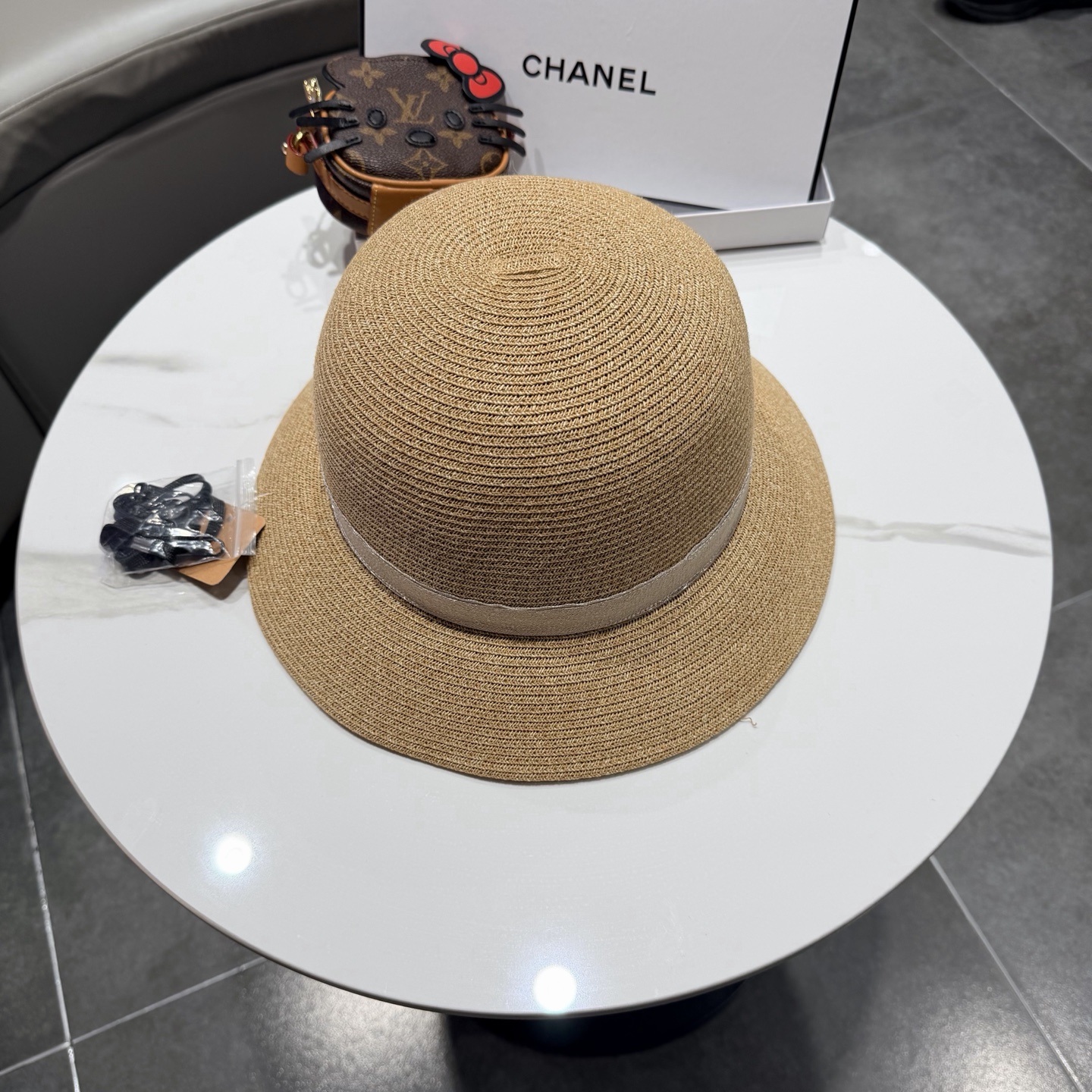 Chanel香奈儿草帽，高级定制，头围57cm。