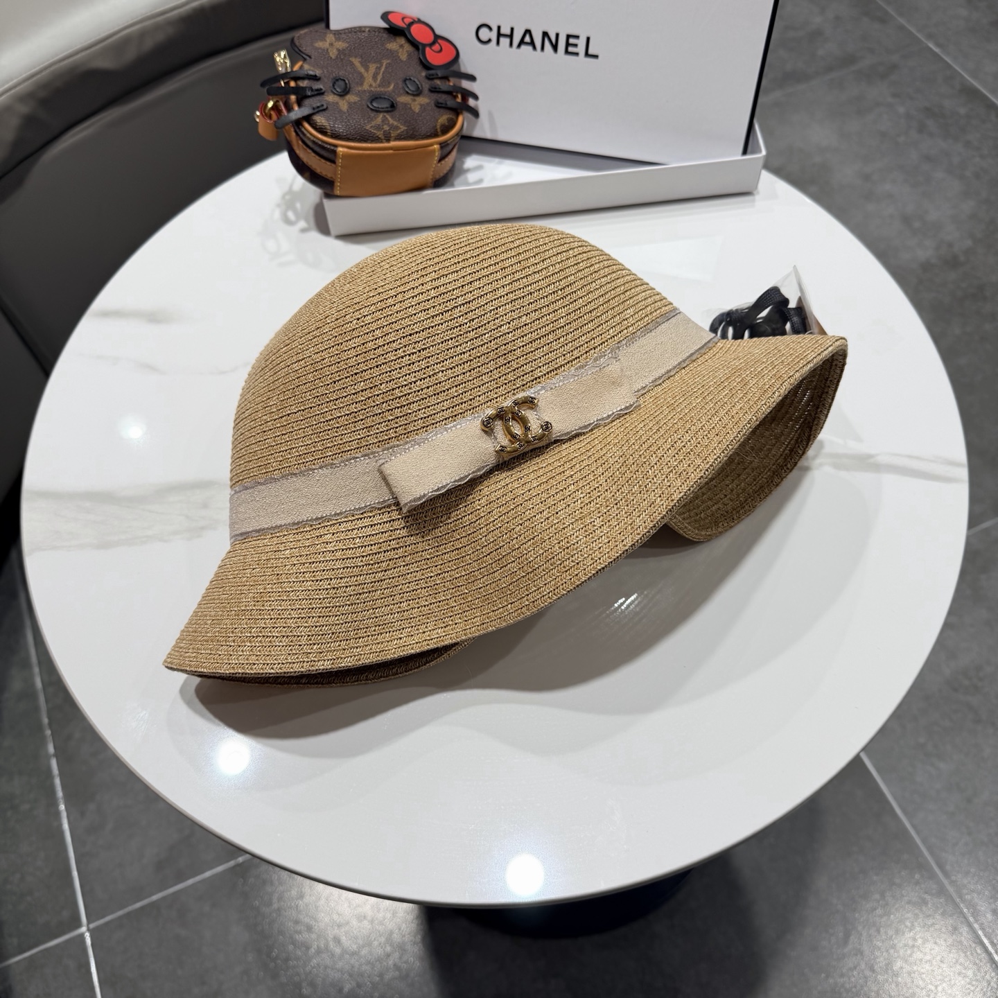 Chanel香奈儿草帽，高级定制，头围57cm。
