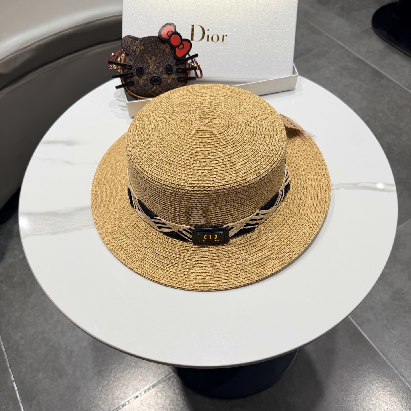 Dior迪奥新款礼帽，台湾PP草帽沿，头围57cm
