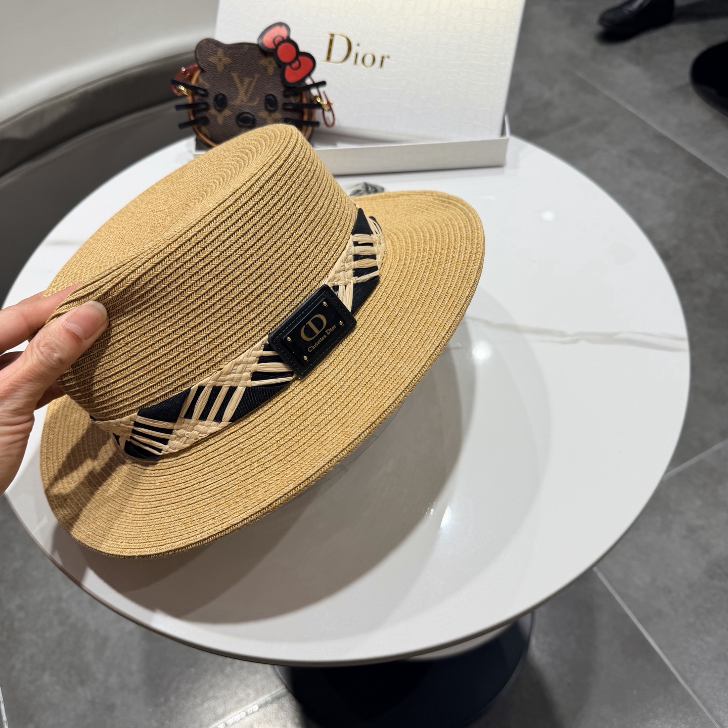Dior迪奥新款礼帽，台湾PP草帽沿，头围57cm
