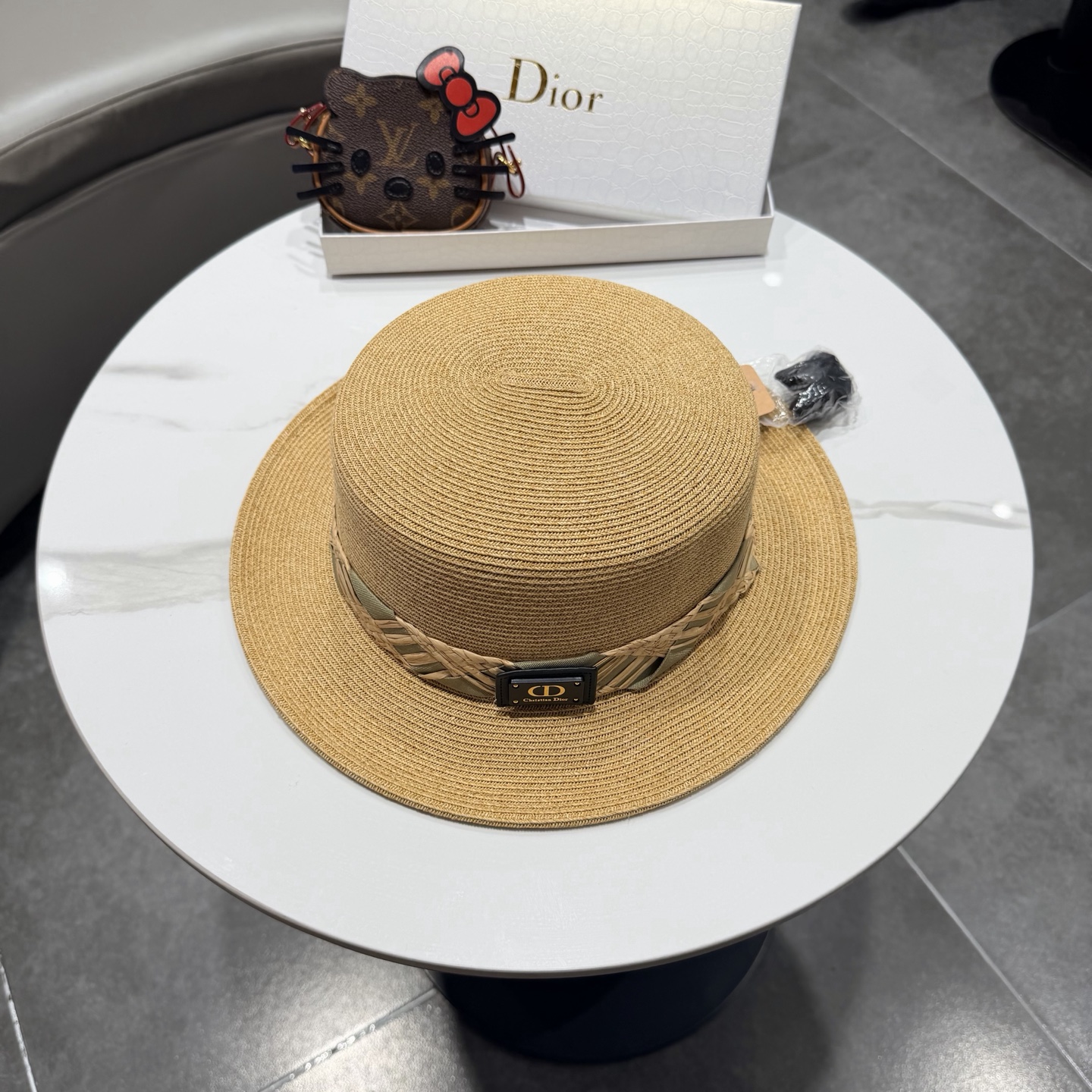 Dior迪奥新款礼帽，台湾PP草帽沿，头围57cm