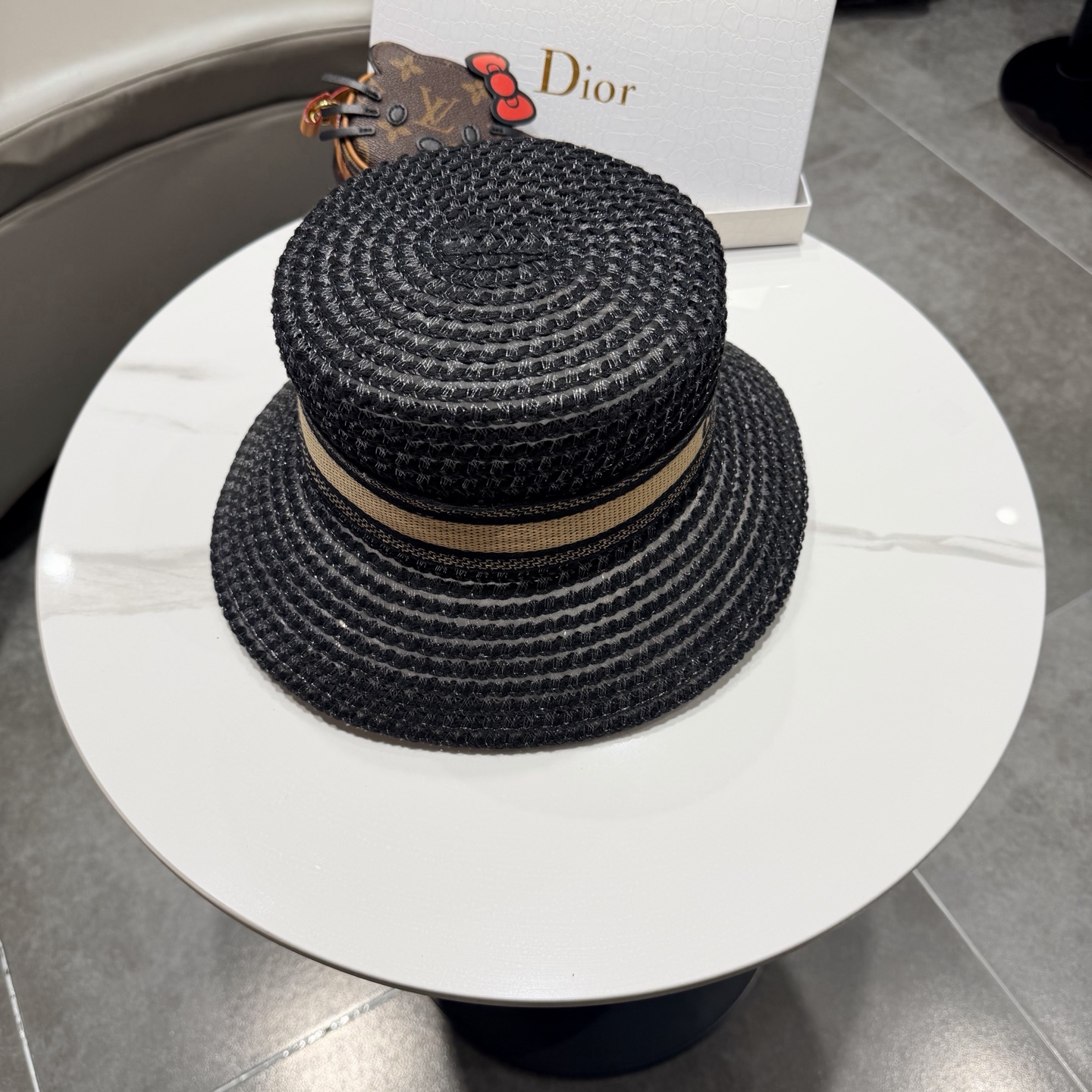 Dior迪奥新款平顶礼帽，遮阳草帽，头围57cm
