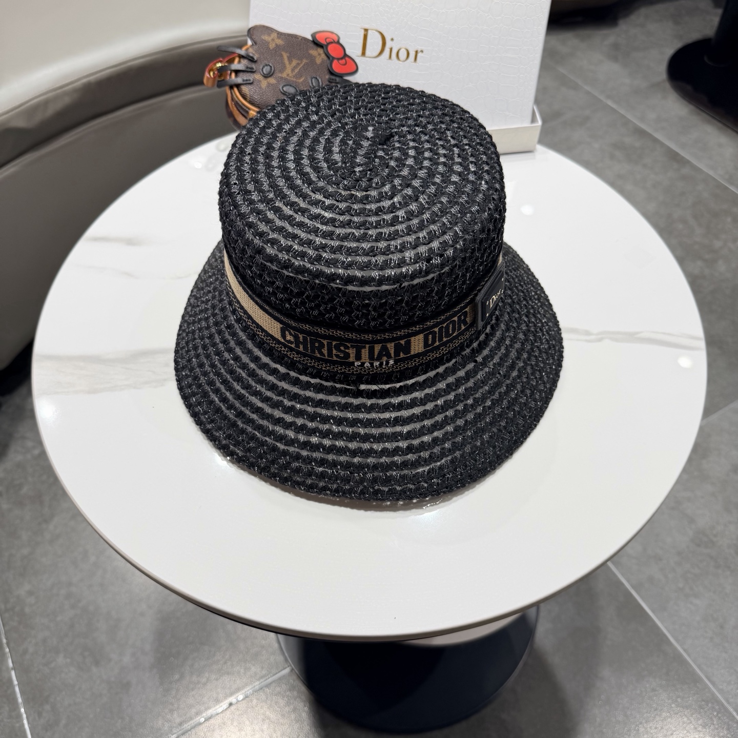Dior迪奥新款平顶礼帽，遮阳草帽，头围57cm
