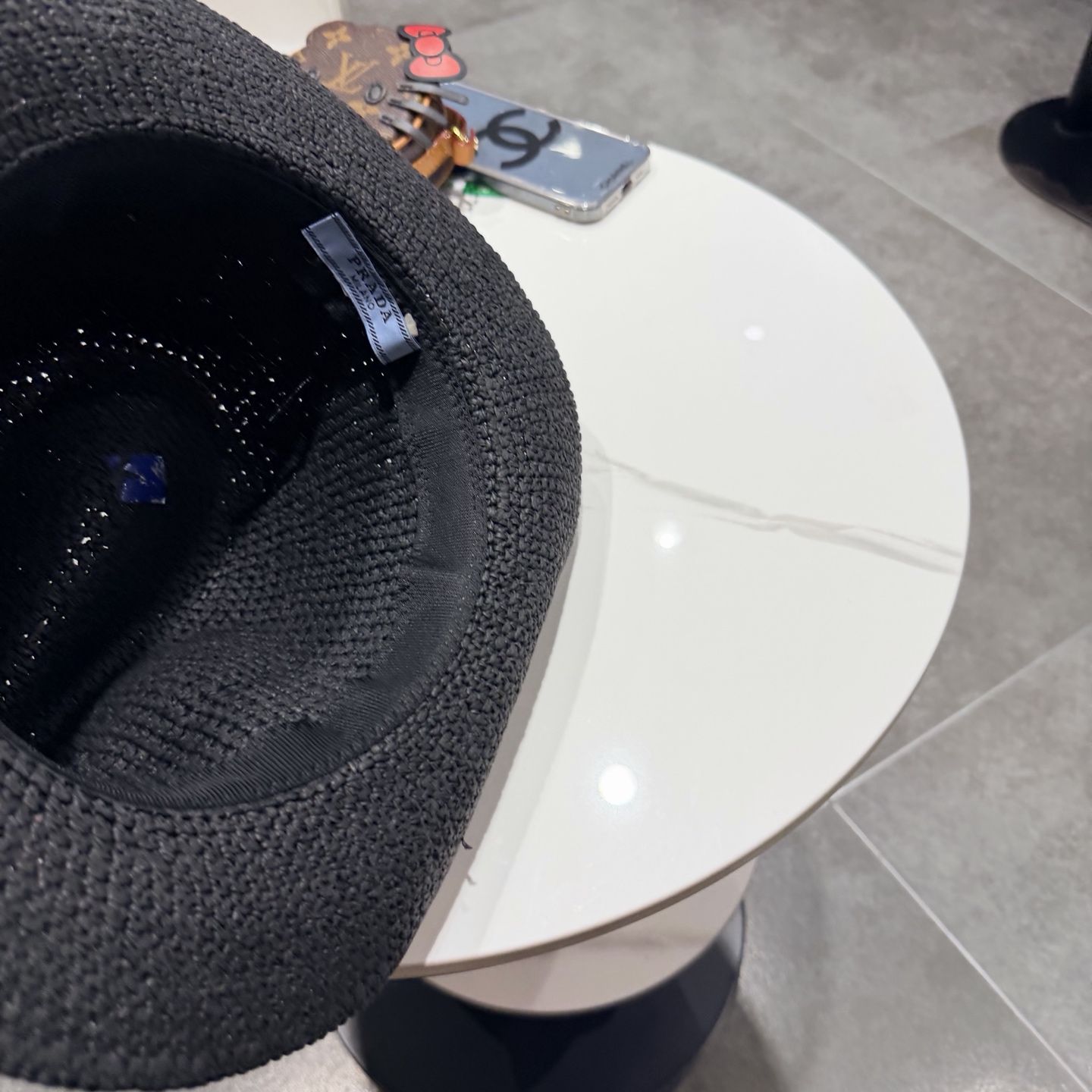 Prada普拉达2026 春夏新款法式平顶草大檐草帽遮阳防晒平檐礼帽