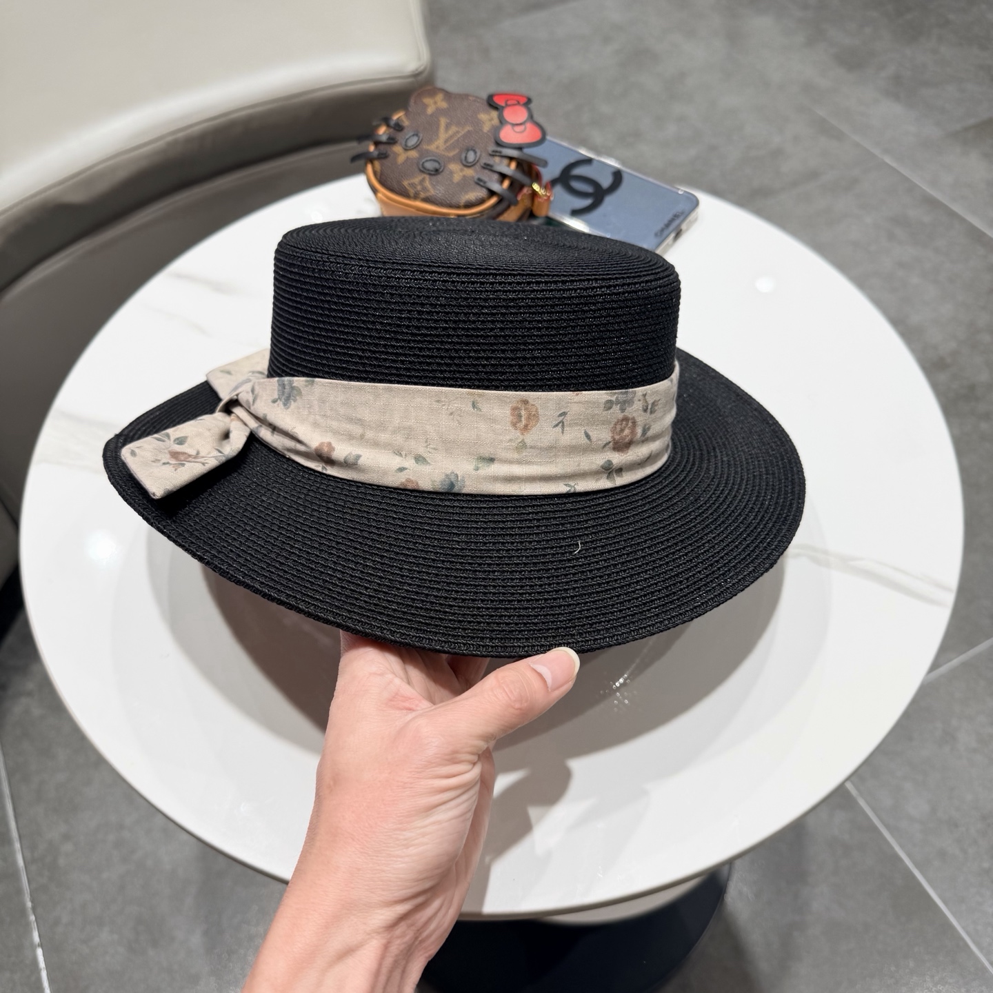 Dior迪奥新款草帽，平顶礼帽台湾PP草，头围57cm