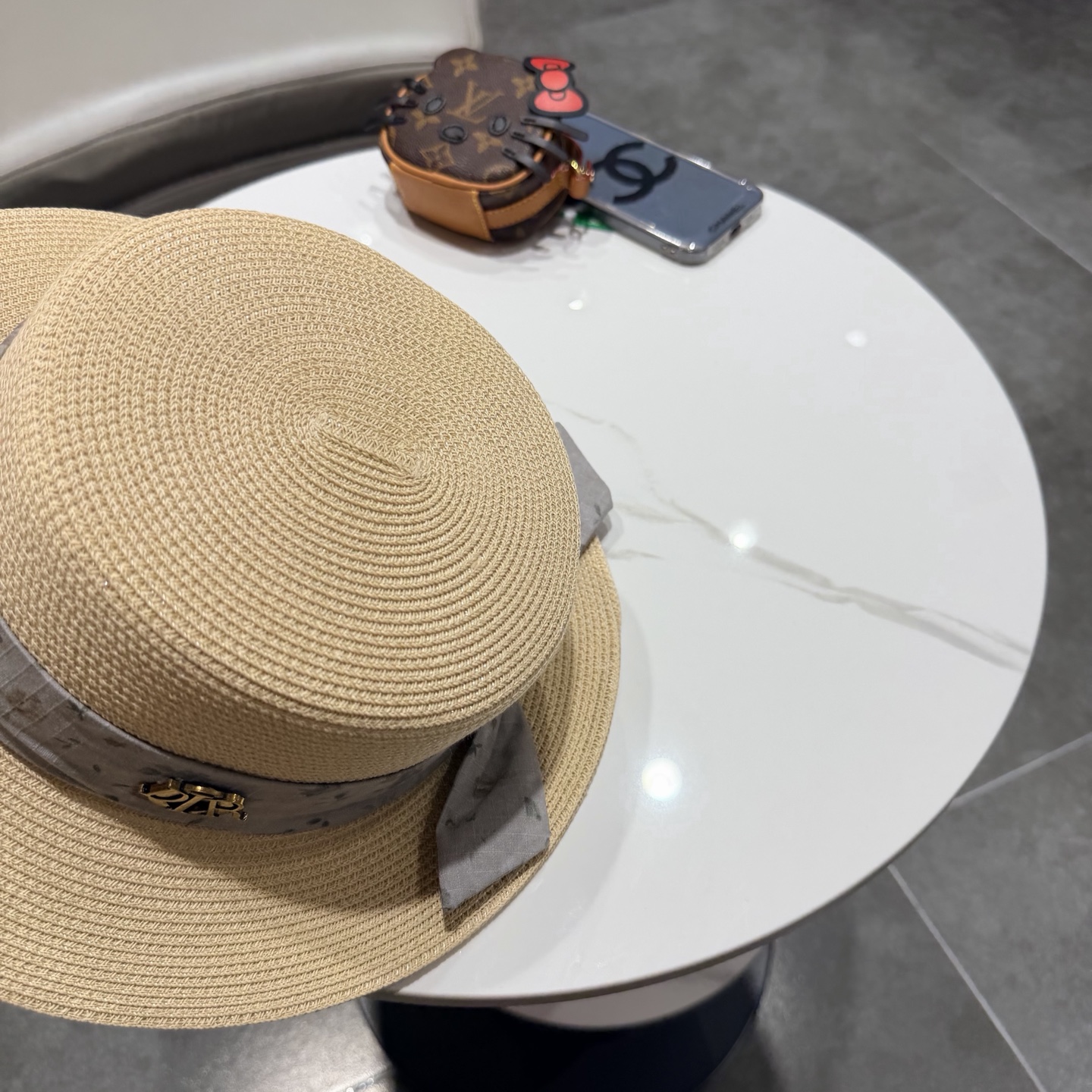 Dior迪奥新款草帽，平顶礼帽台湾PP草，头围57cm