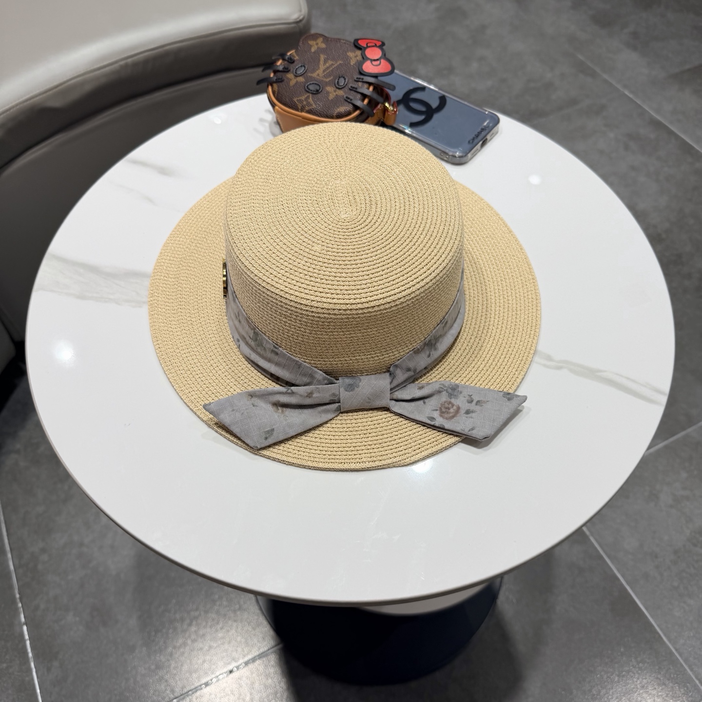 Dior迪奥新款草帽，平顶礼帽台湾PP草，头围57cm