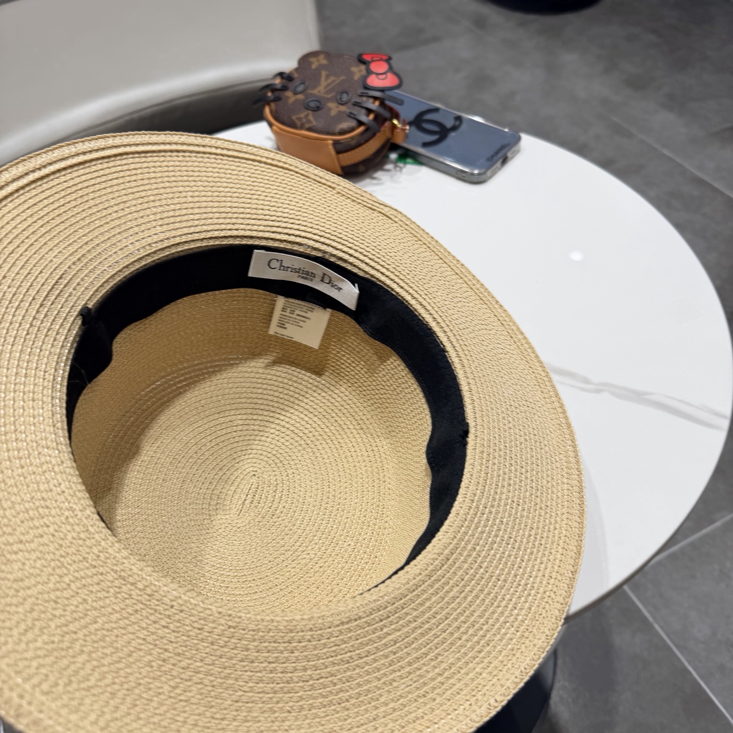 Dior迪奥新款草帽，平顶礼帽台湾PP草，头围57cm
