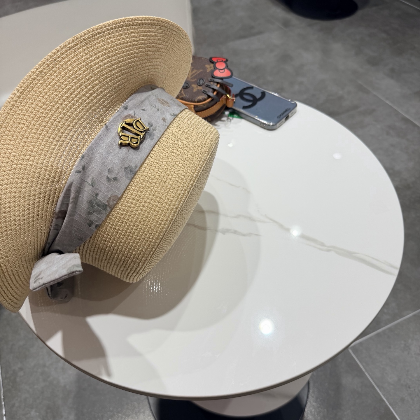 Dior迪奥新款草帽，平顶礼帽台湾PP草，头围57cm