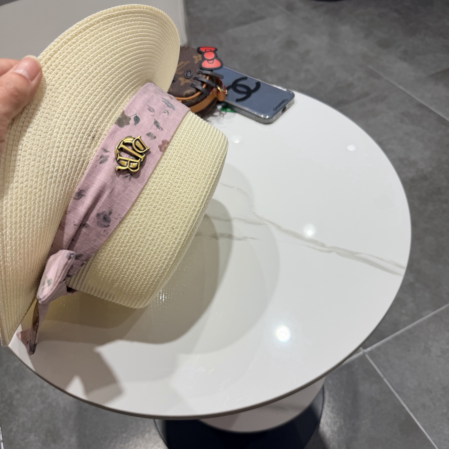 Dior迪奥新款草帽，平顶礼帽台湾PP草，头围57cm