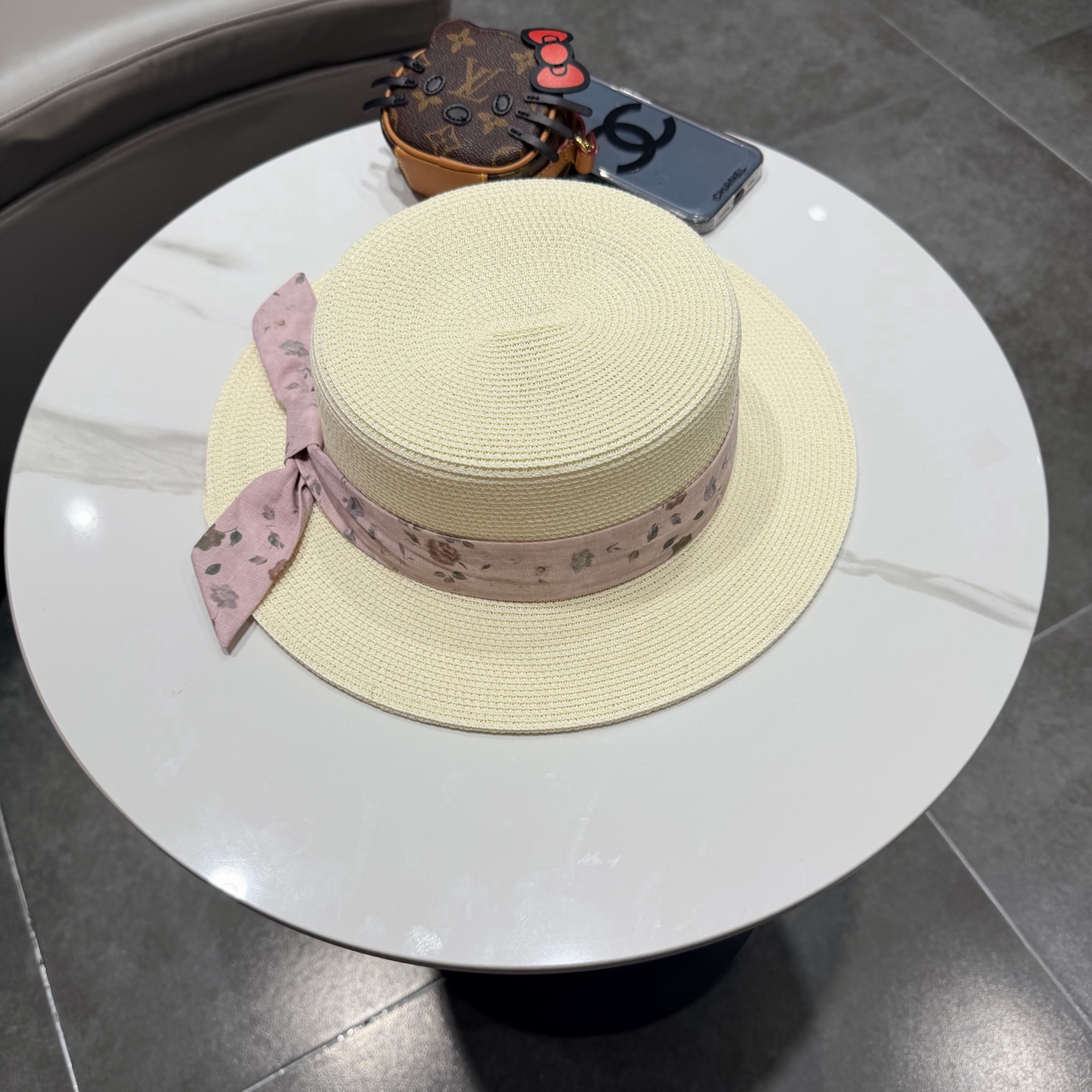 Dior迪奥新款草帽，平顶礼帽台湾PP草，头围57cm