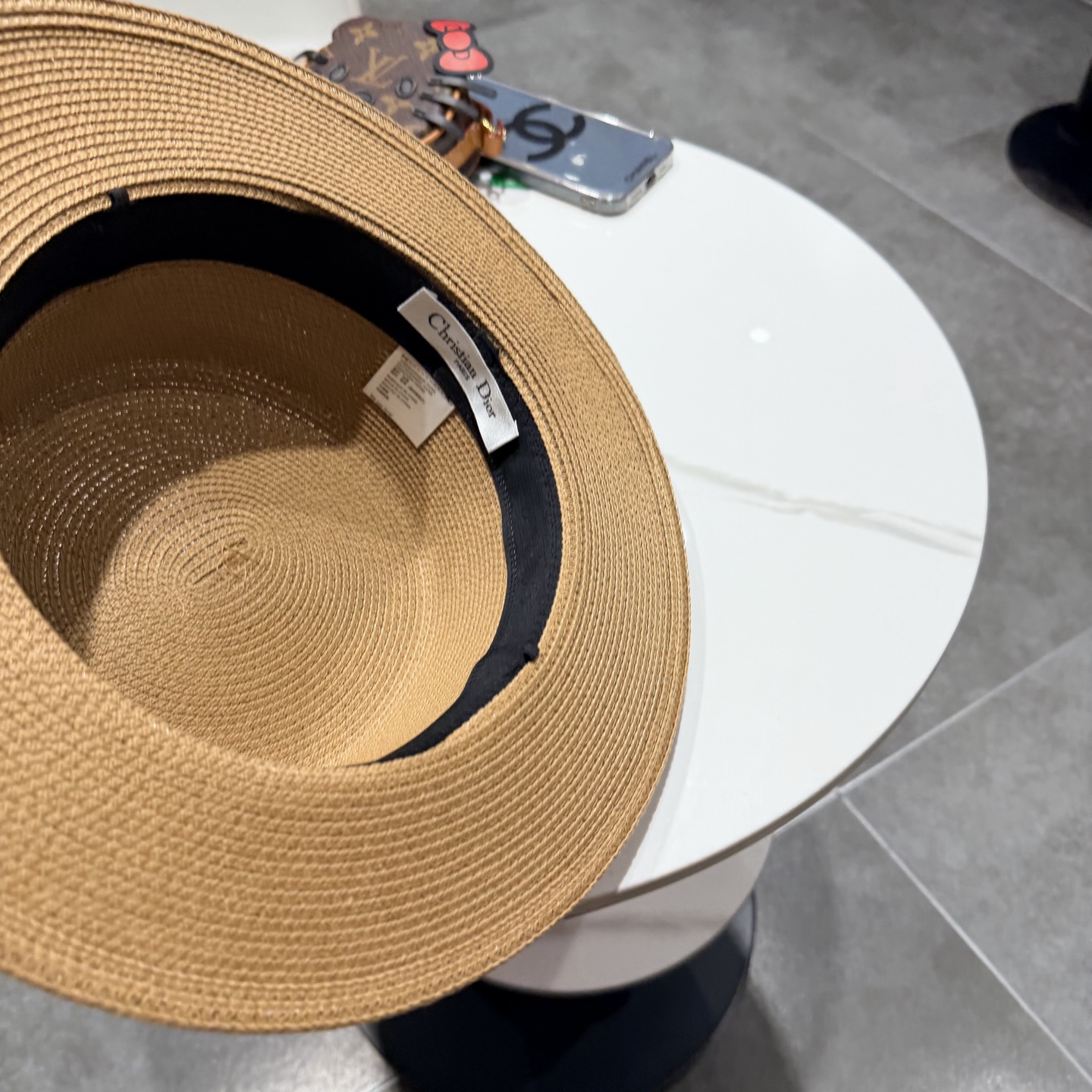 Dior迪奥新款草帽，平顶礼帽台湾PP草，头围57cm