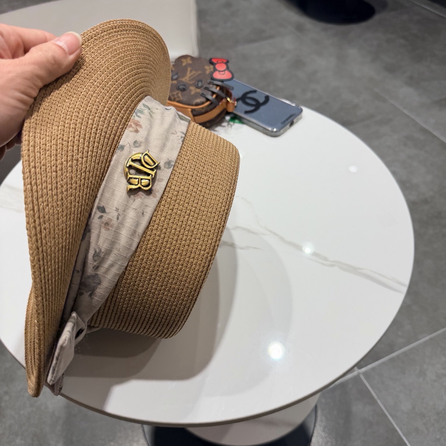 Dior迪奥新款草帽，平顶礼帽台湾PP草，头围57cm