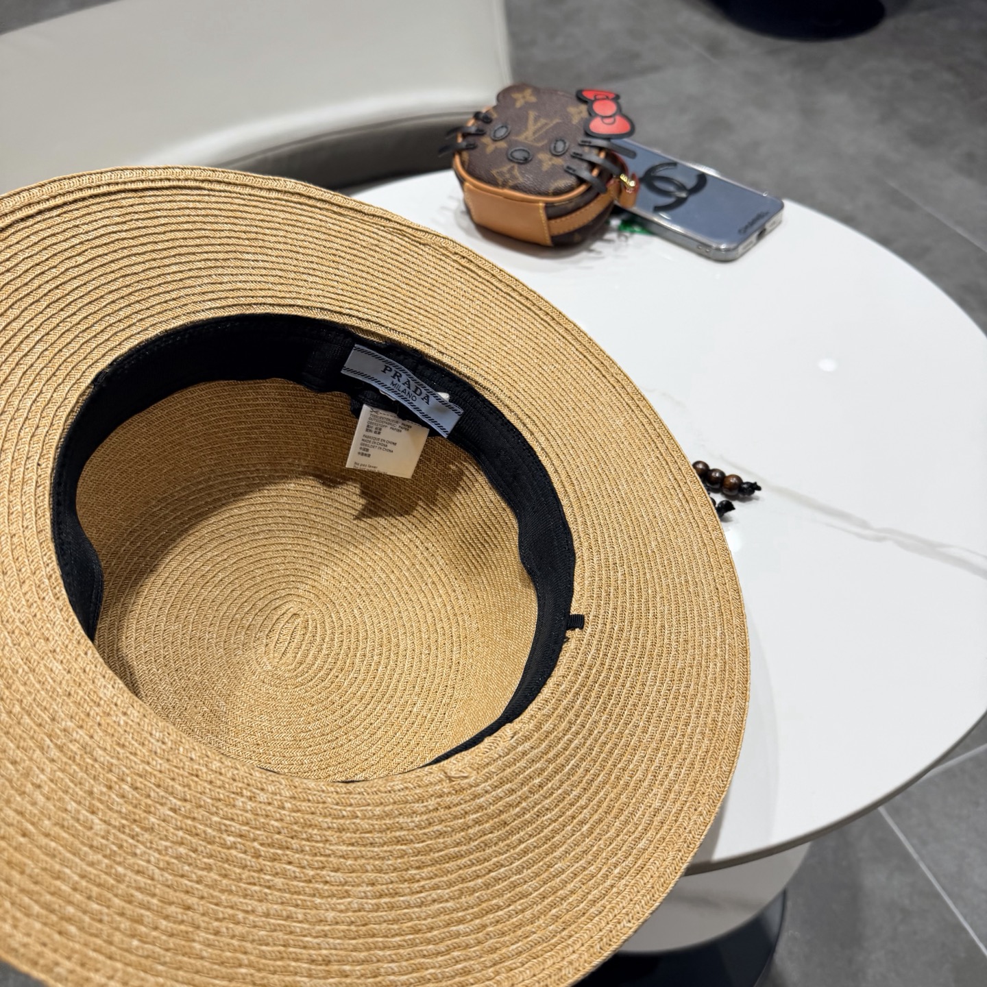 普拉达新款平顶礼帽，草帽，头围57cm