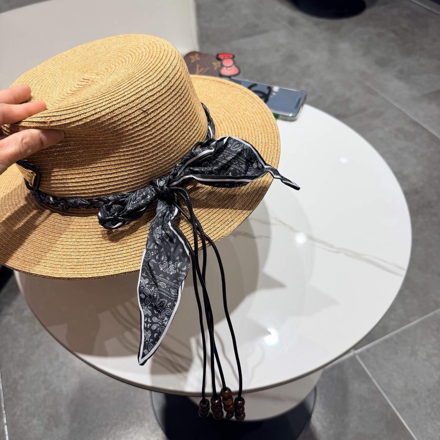 普拉达新款平顶礼帽，草帽，头围57cm