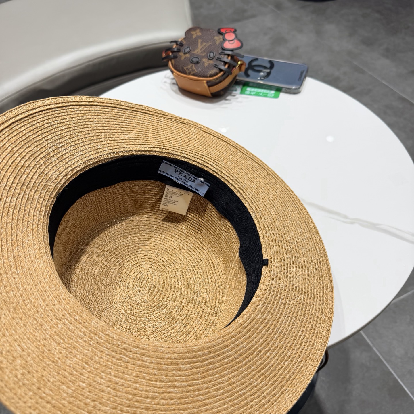 普拉达新款平顶礼帽，草帽，头围57cm