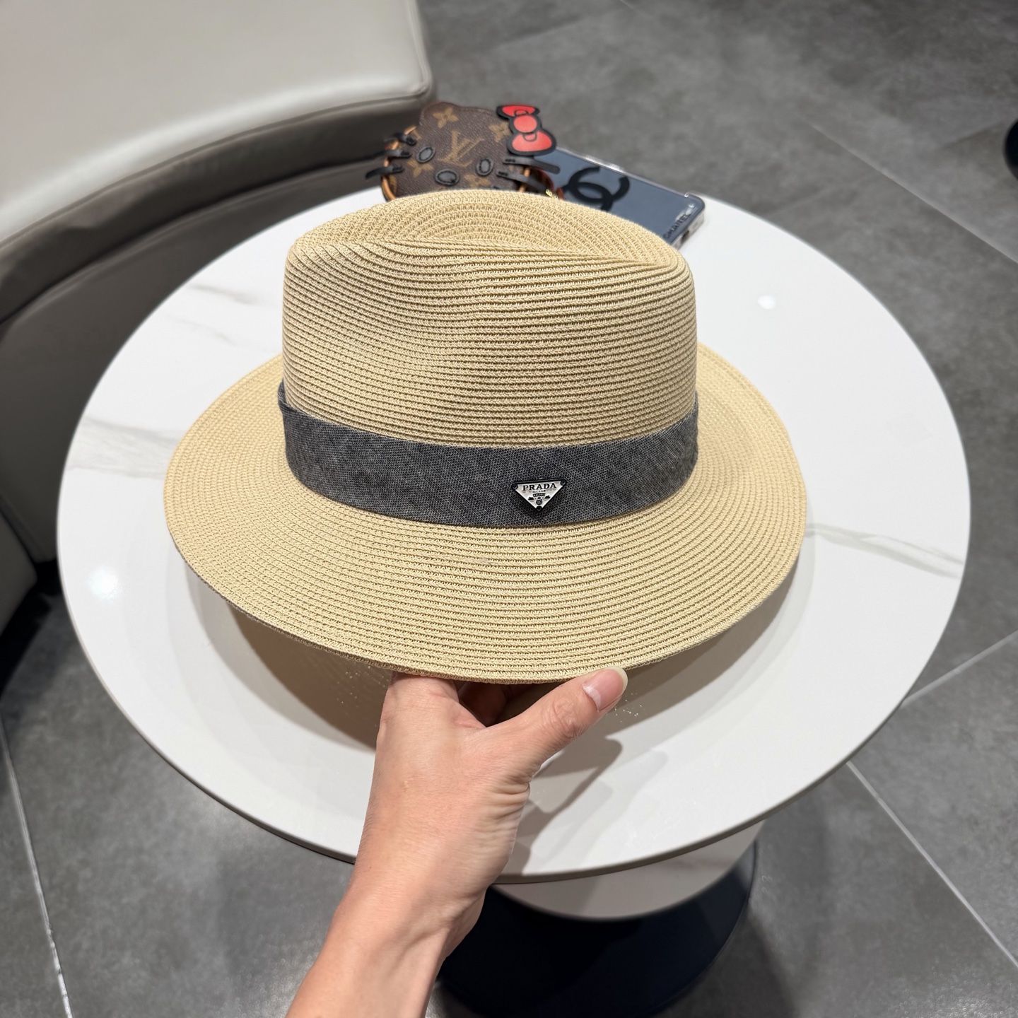 普拉达新款小礼帽，男女同款草帽，头围57cm
