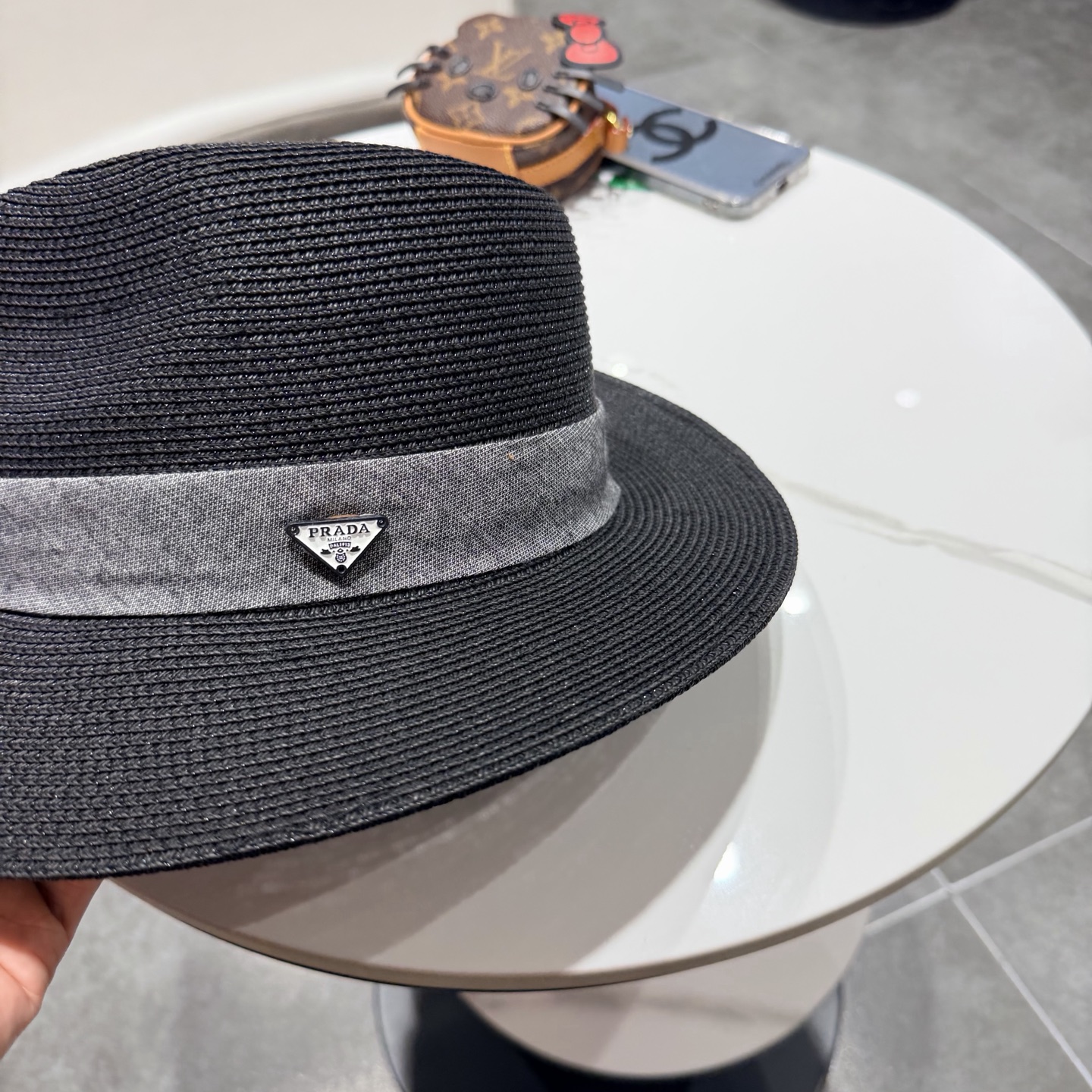 普拉达新款小礼帽，男女同款草帽，头围57cm