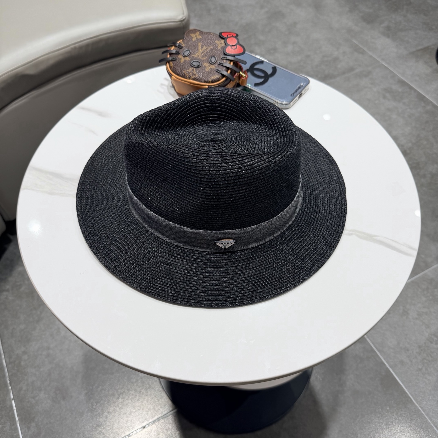 普拉达新款小礼帽，男女同款草帽，头围57cm