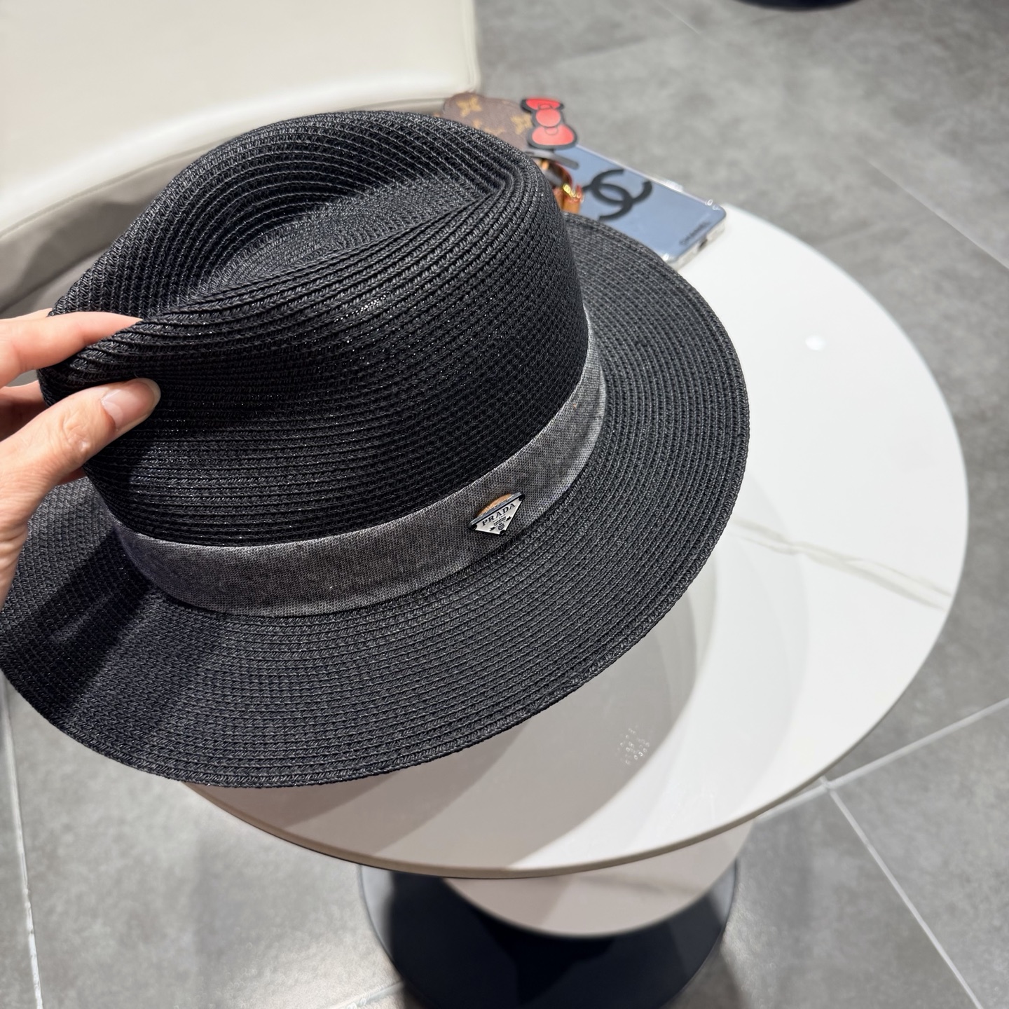 普拉达新款小礼帽，男女同款草帽，头围57cm