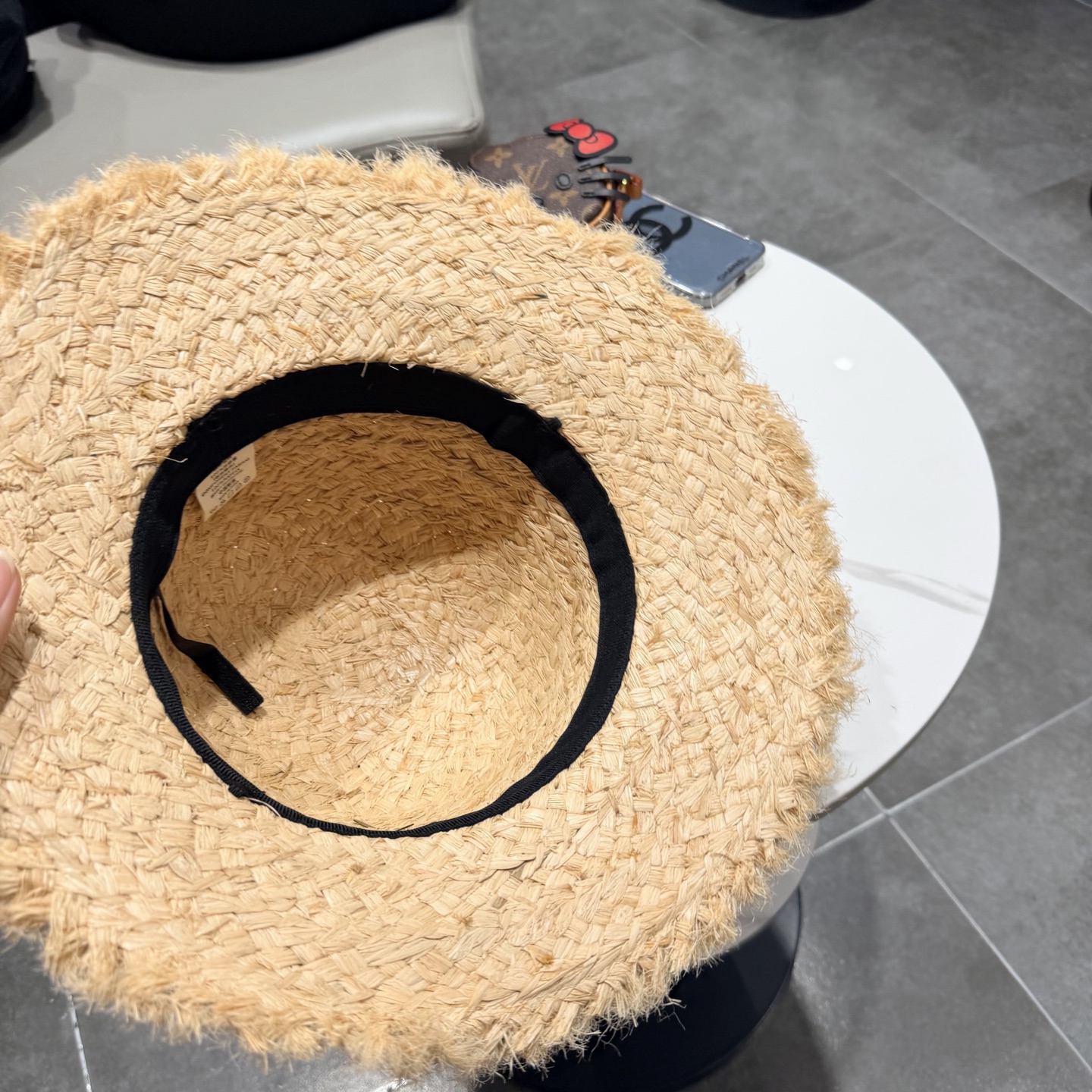 Chanel香奈儿拉菲草手工花朵草帽女夏季出游度假大帽檐遮阳防晒帽海边太阳帽子