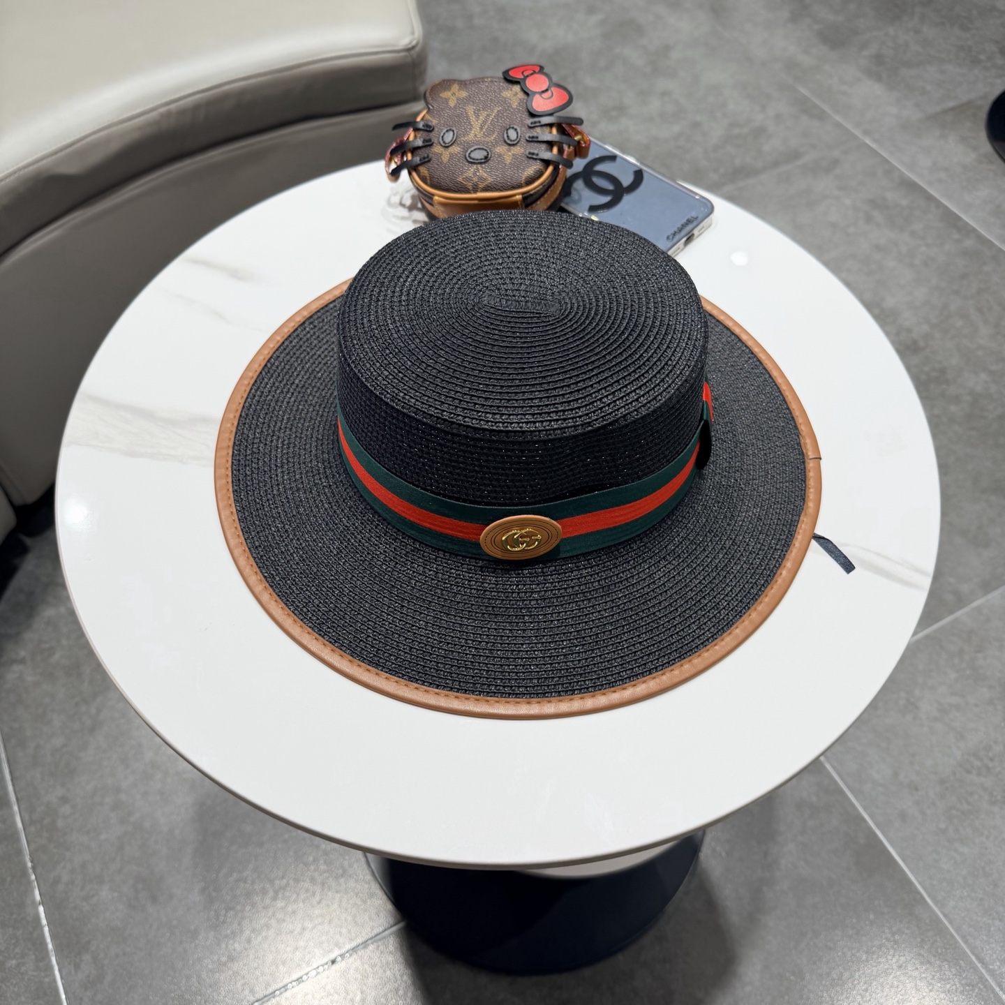 Gucci古奇新款平顶草帽，帽型超赞