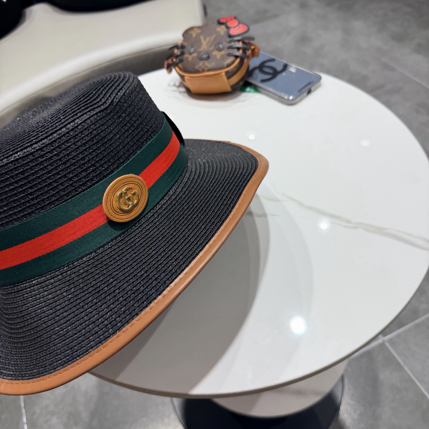 Gucci古奇新款平顶草帽，帽型超赞