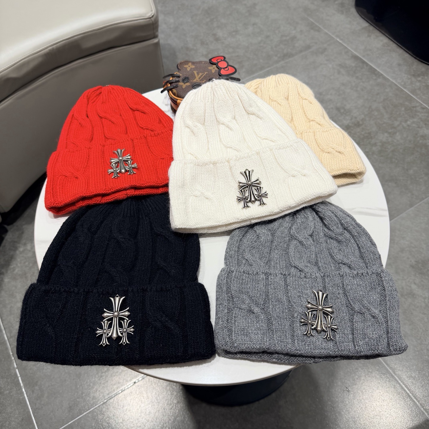 高品质克罗心新款针织毛线帽