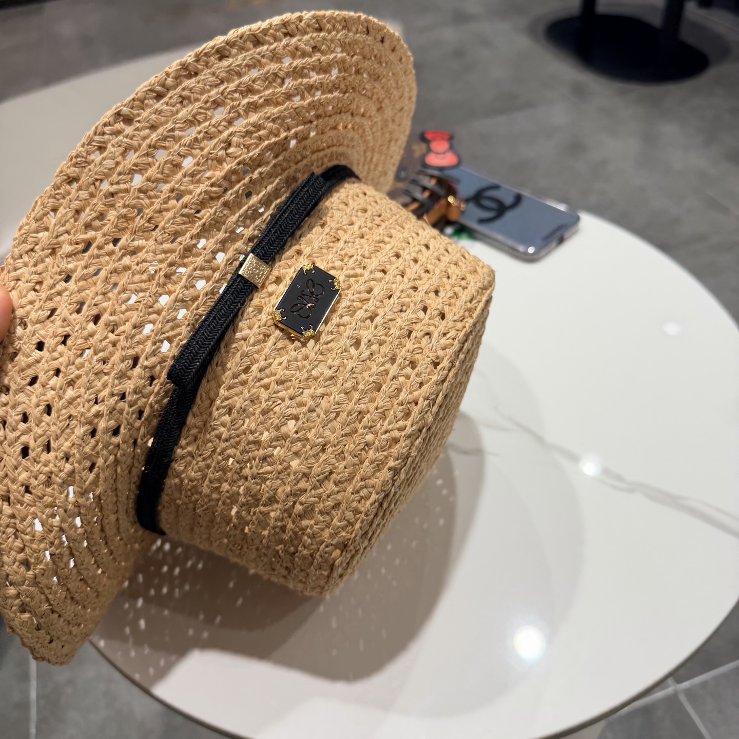 LOEWE罗意威新款拉菲草帽，纯草帽，可折叠，出游必备单品，头围57cm