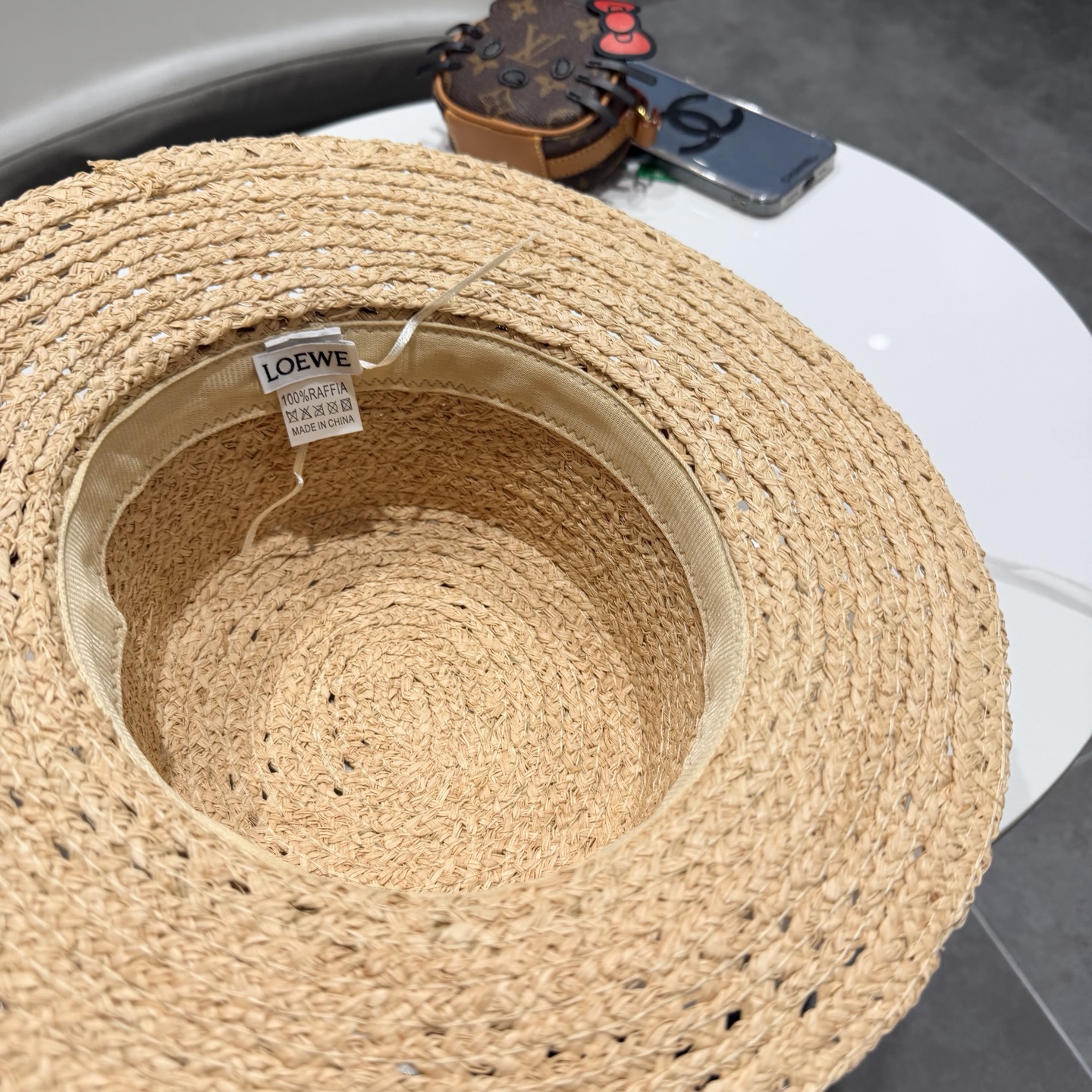 LOEWE罗意威新款拉菲草帽，纯草帽，可折叠，出游必备单品，头围57cm