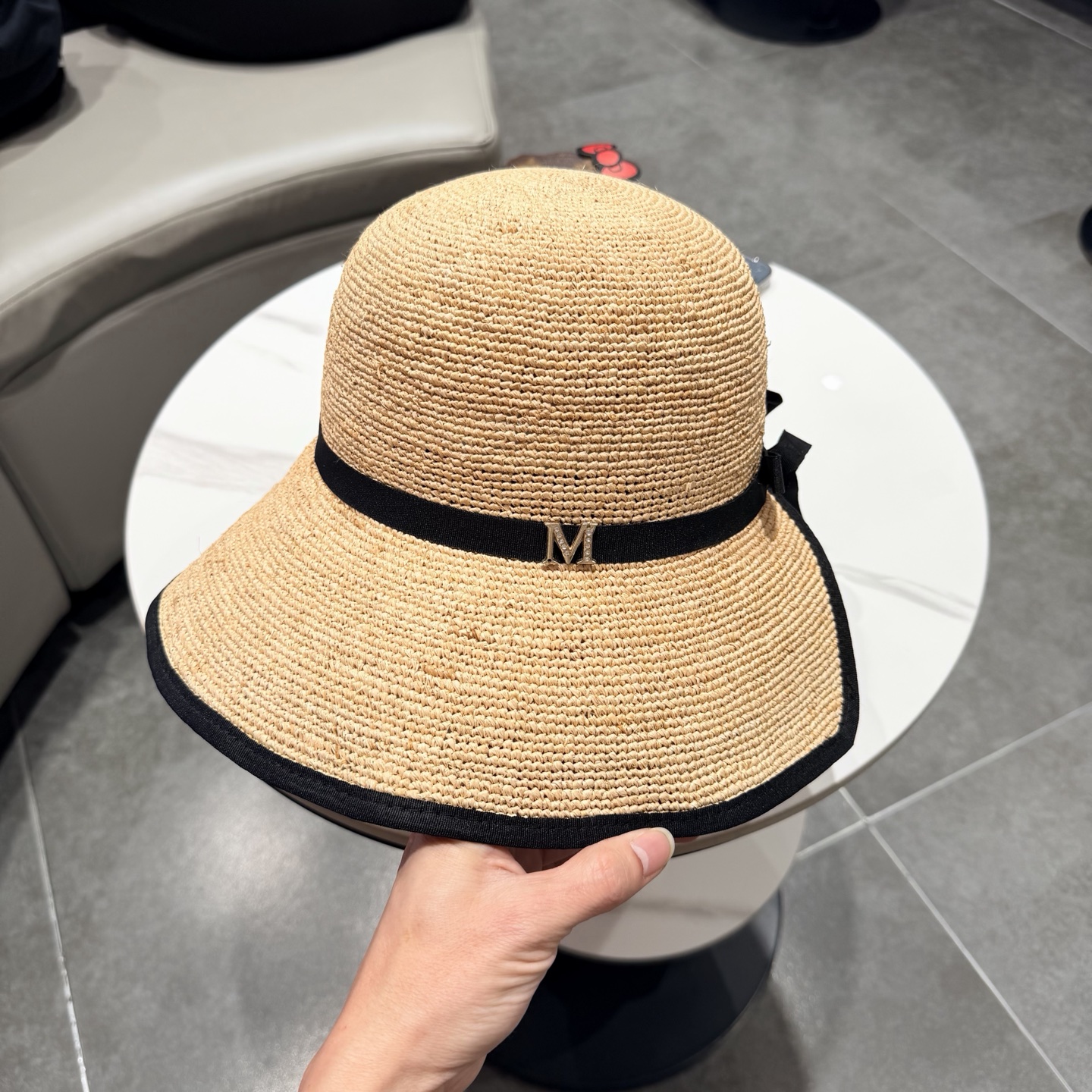 M牌高品质赫本风拉菲草帽子女夏韩版出游防晒海边度假大檐沙滩遮阳帽