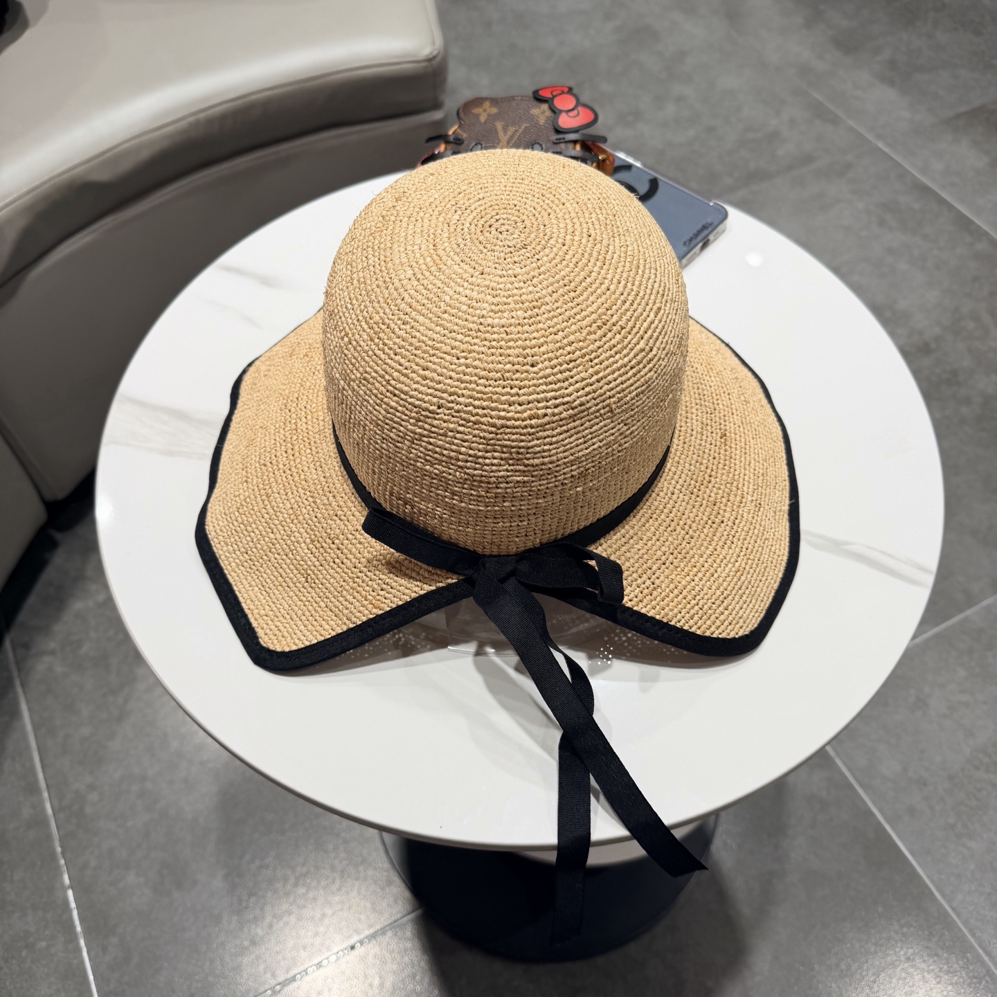M牌高品质赫本风拉菲草帽子女夏韩版出游防晒海边度假大檐沙滩遮阳帽