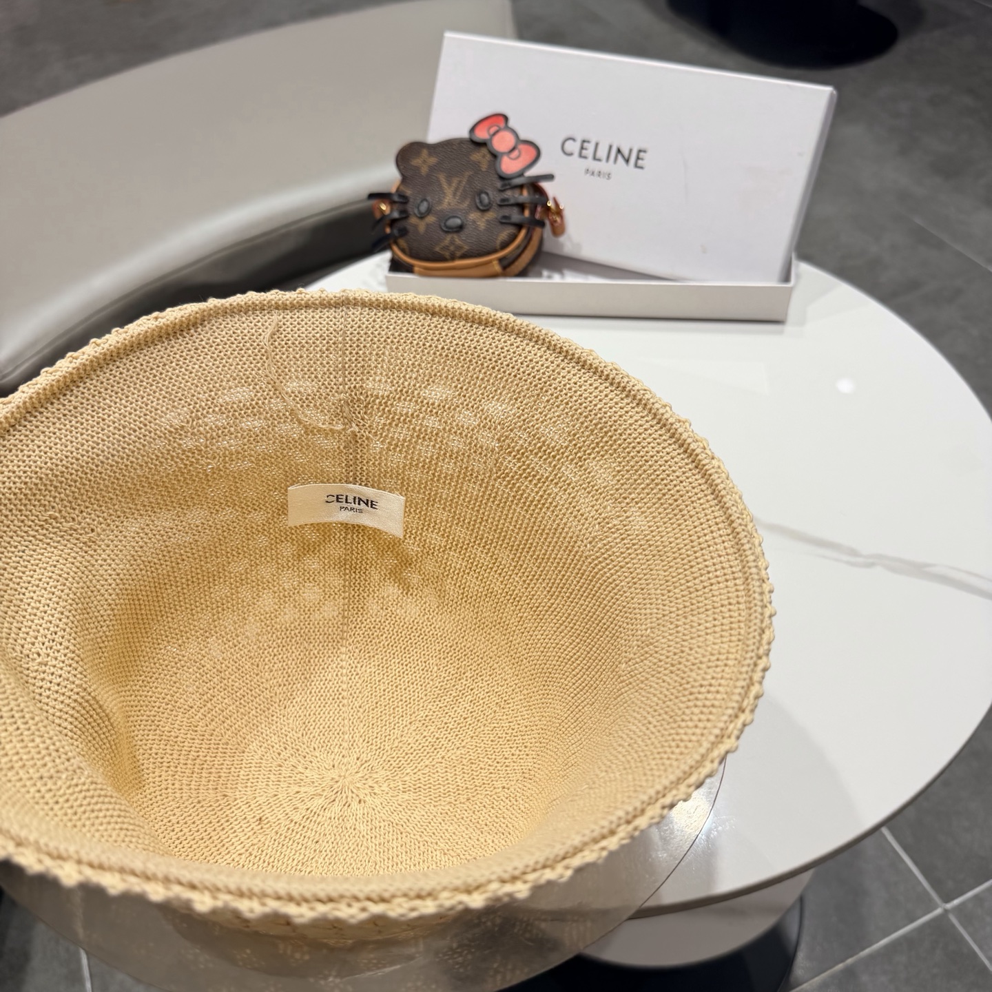 赛琳celine春夏时尚双面戴镂空透气针织渔夫帽韩版街拍经典小众高质感水桶帽