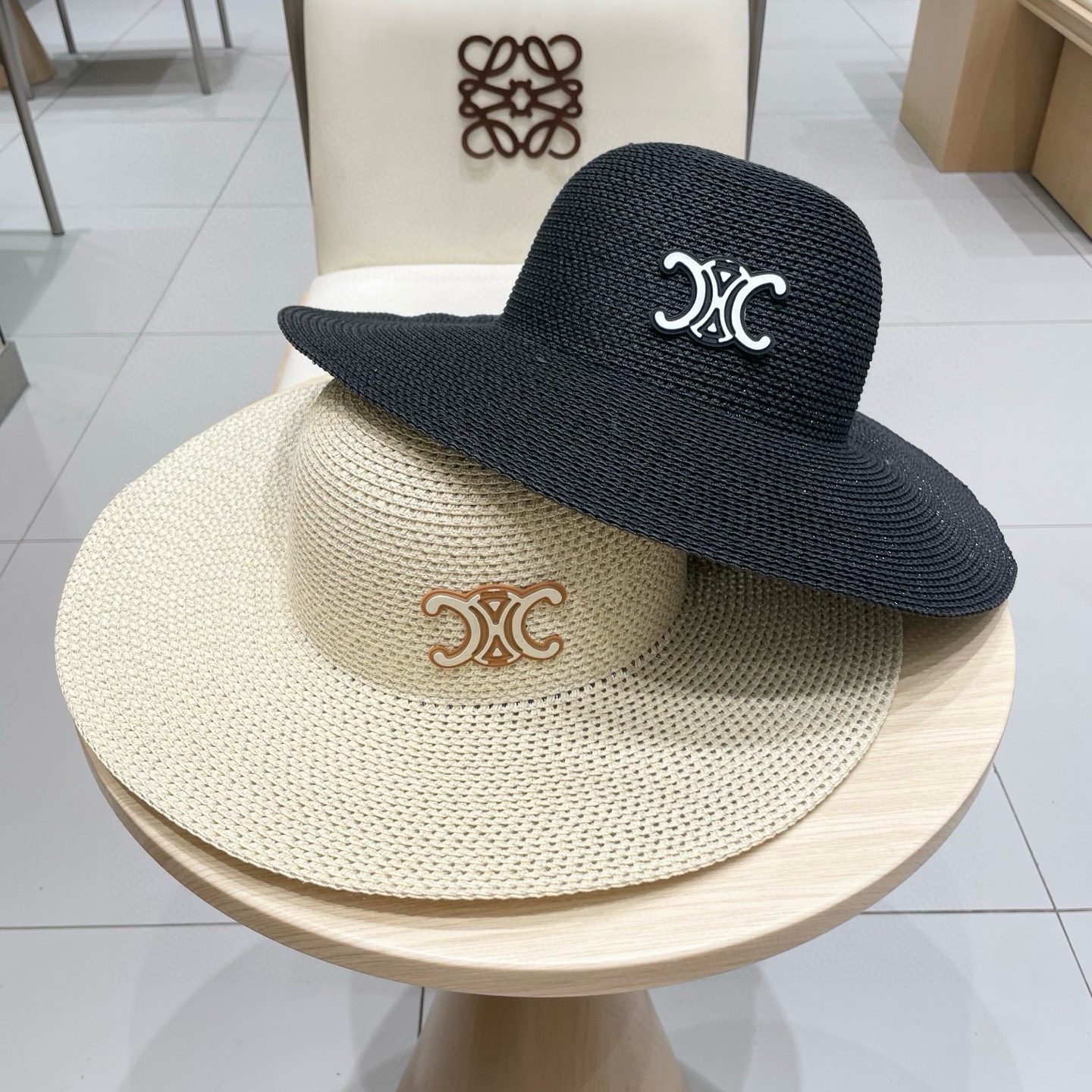 塞琳celien新款草帽，漏空圆顶礼帽，头围57cm