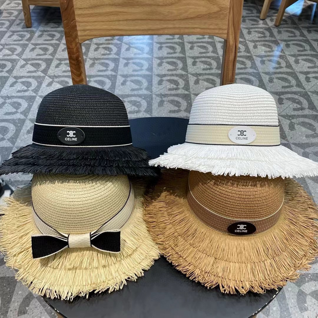 赛琳草帽 流苏帽檐 太阳帽 沙滩遮阳帽 头围：57cm