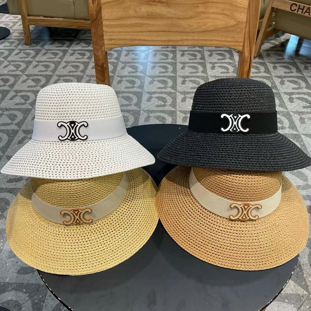celine赛琳新款镂空草帽，可折叠，轻盈百搭，头围57cm
