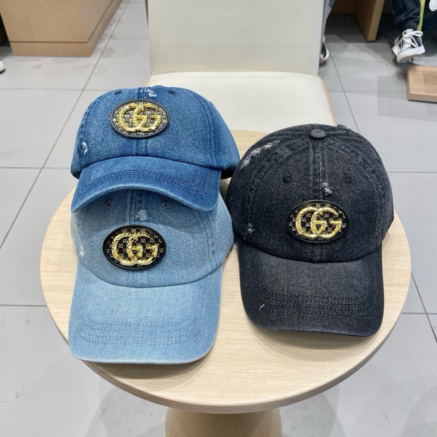 GUCCI古奇 2026专柜新款洗水牛仔棒球帽，很潮！休闲运动款，经典制作，超级好搭衣服！