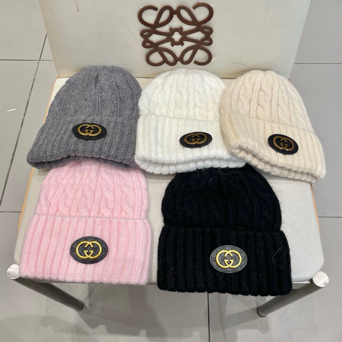 Gucci古奇秋冬新款毛线帽，羊毛面料，男女同款