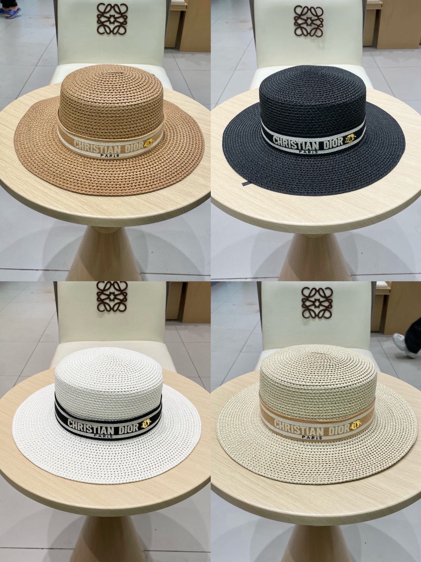 迪奥Dior 新款平顶草帽，高级定制，名媛风，夏季防晒防紫外线，出行必备，百搭好看