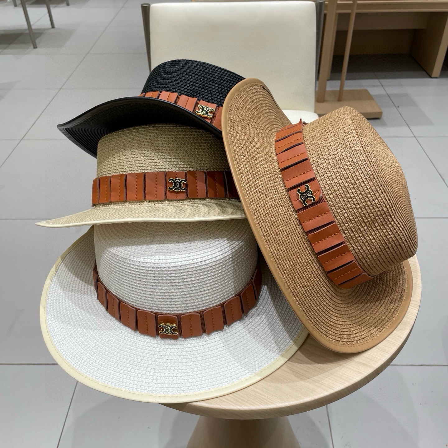 塞琳celien新款草帽，平顶礼帽，头围57cm