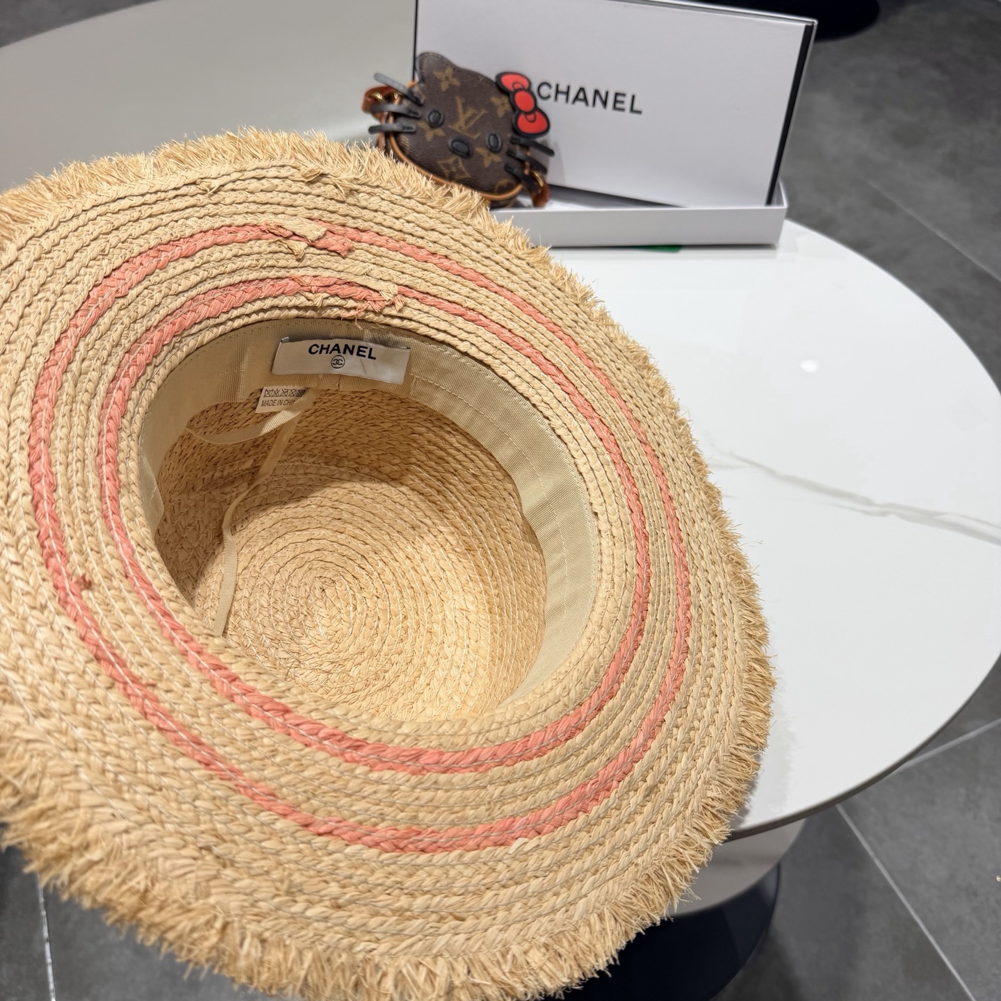 Chanel香奈儿拉菲草帽，头围57cm