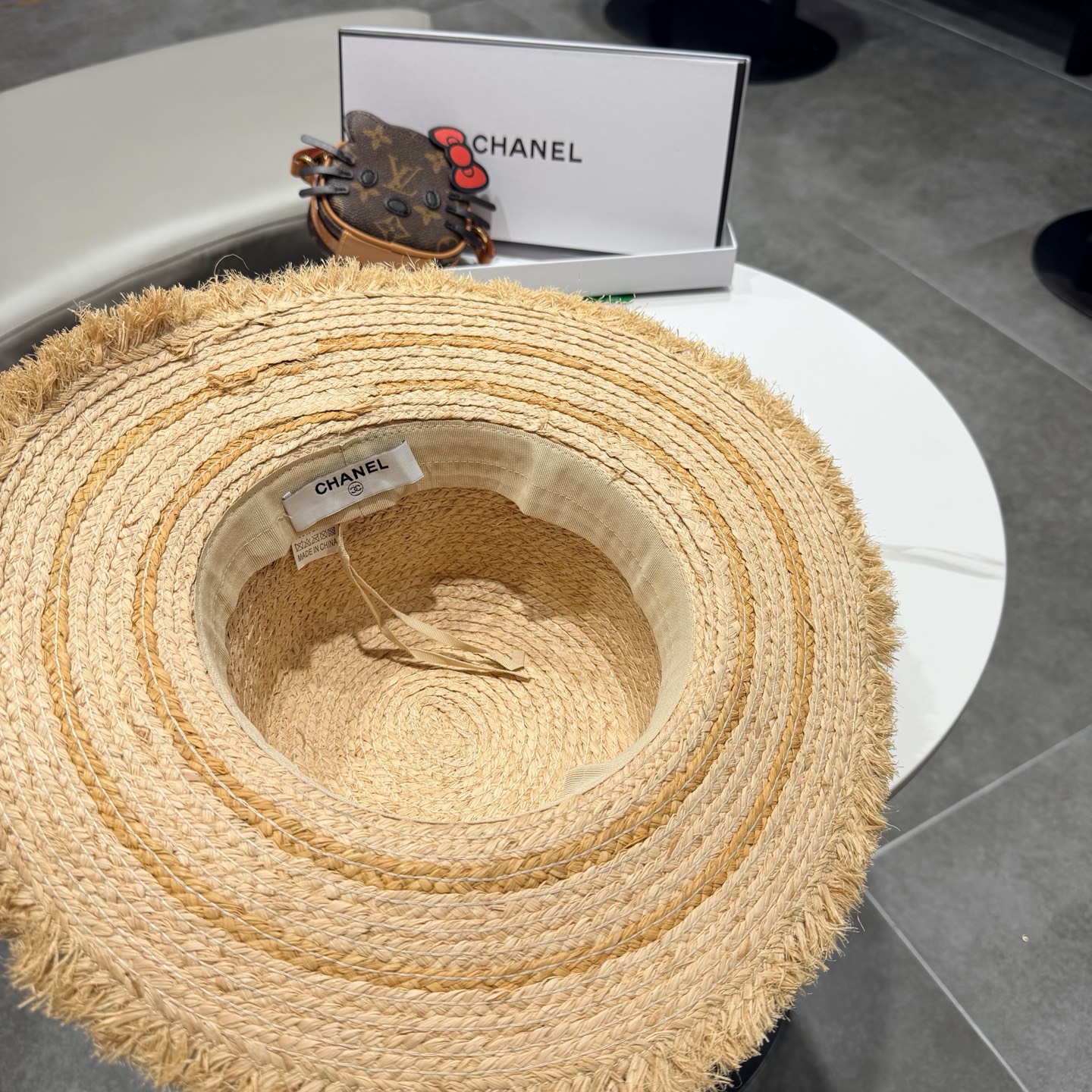 Chanel香奈儿拉菲草帽，头围57cm