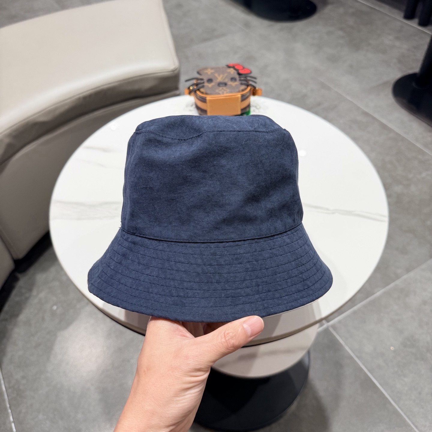 爱马仕 2026夏季新款条纹蝴蝶结帽子女休闲百搭渔夫帽户外遮阳防晒太阳帽