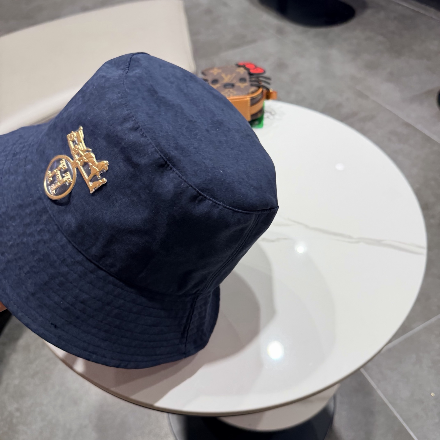 爱马仕 2026夏季新款条纹蝴蝶结帽子女休闲百搭渔夫帽户外遮阳防晒太阳帽